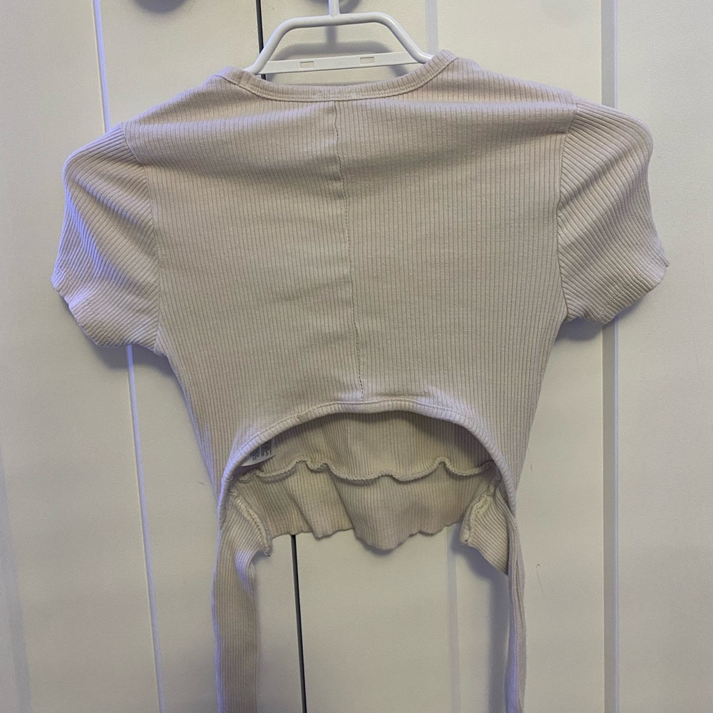 garage tie at the back crop top